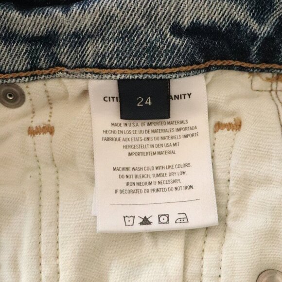 Citizens of Humanity Charlotte Women's 24 Blue Denim High Rise Straight Leg Jean - Picture 13 of 15